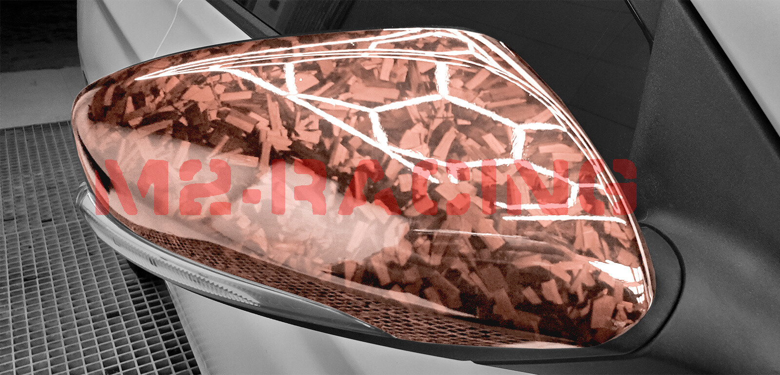 24K Chopped Forged Carbon Fiber Gloss Rose Gold Vinyl Wrap Sticker Decal Sheet