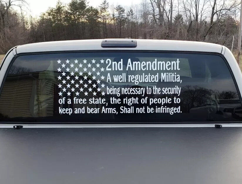 American flag 2ND Amendment Vinyl USA Decal Sticker Truck Window Patriotic 012