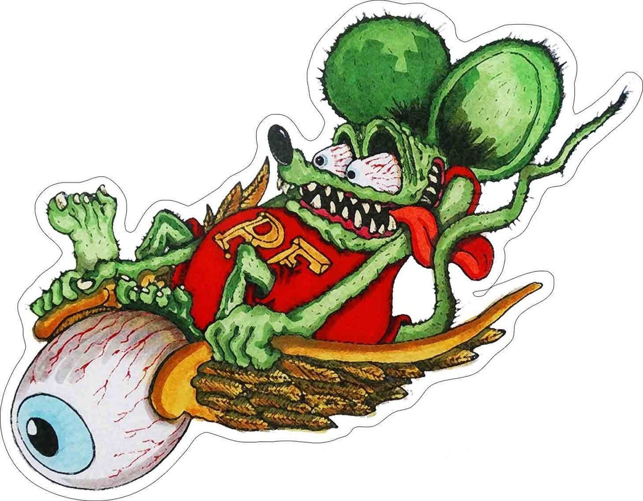 Rat Fink Hot Rod RAT FINK MOTORCYCLE STICKER VINTAGE RACING