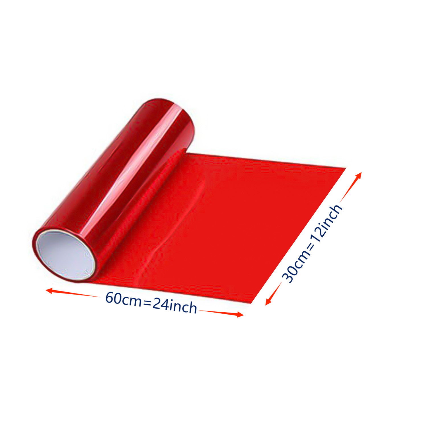 YOU CHOOSE SIZE RED Headlight Taillight Fog Light PVC Tint Overlay Vinyl Film