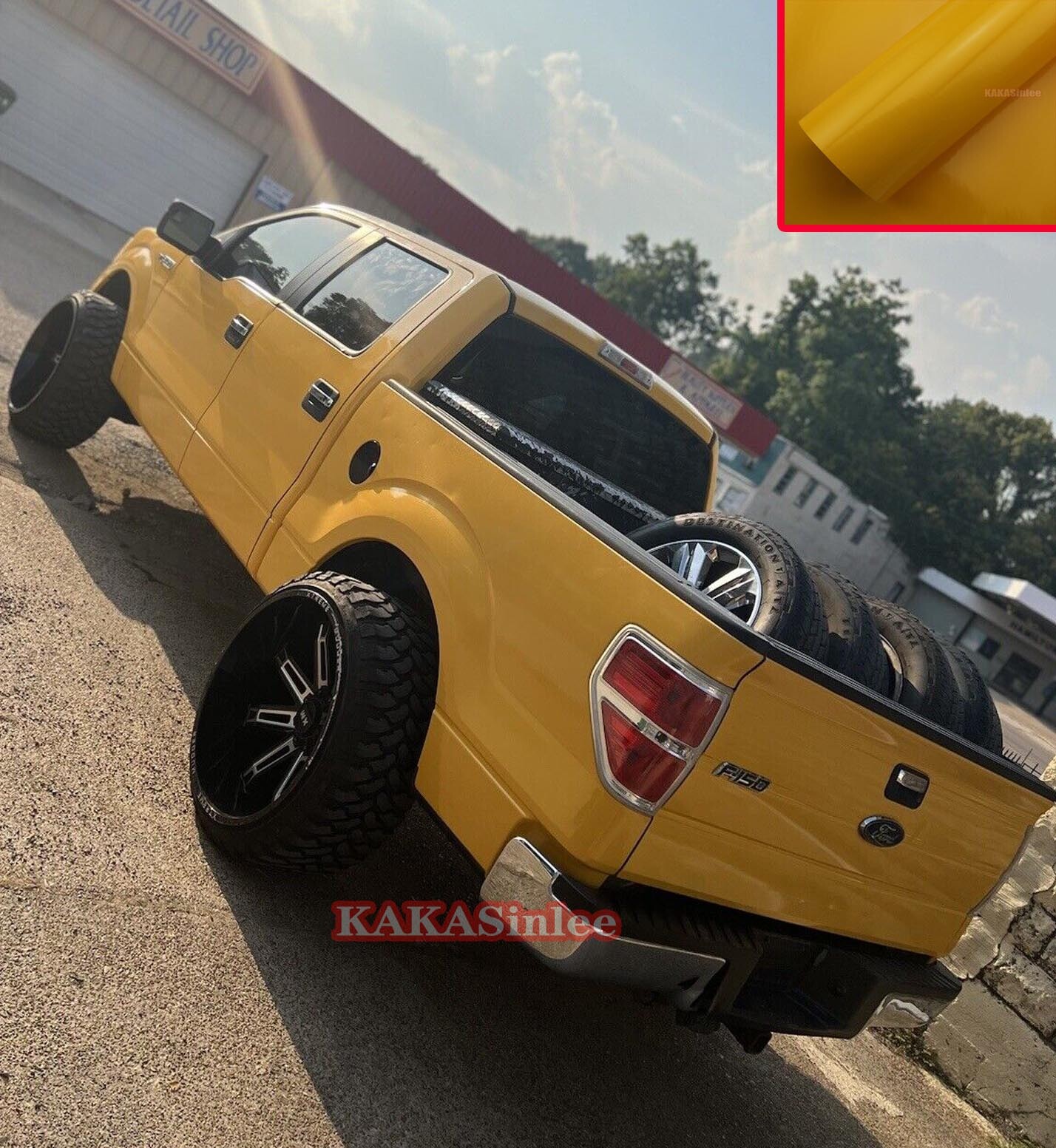 Glossy Bright Yellow Whole Car SUV Paint Vinyl Wrap Hood Sticker Bubbles Free US