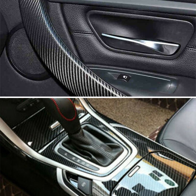 Black Carbon Fiber 12×60 inches 5Years Car Wrap Vinyl Roll with Air Release