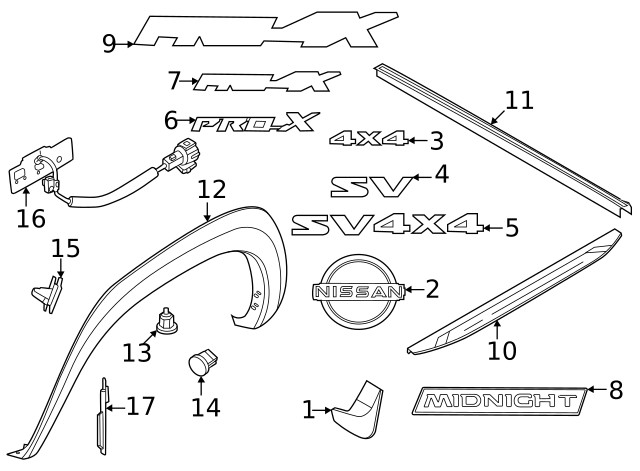 Genuine Nissan Truck Bed Decal 99098-9BU1C