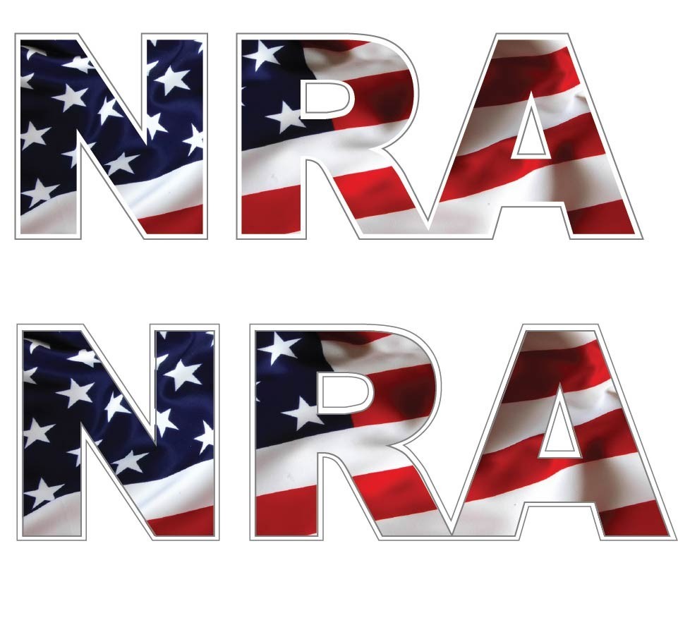 NRA Superimposed American Flag Die Cut Decal Sticker Choose Size P 159