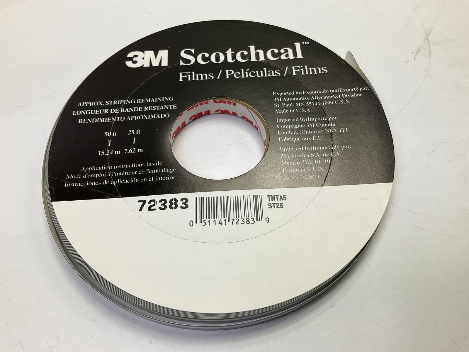 3M 72383 Scotchcal Striping Stripe Tape Medium Silver Metallic 5/16″ X 150 Feet