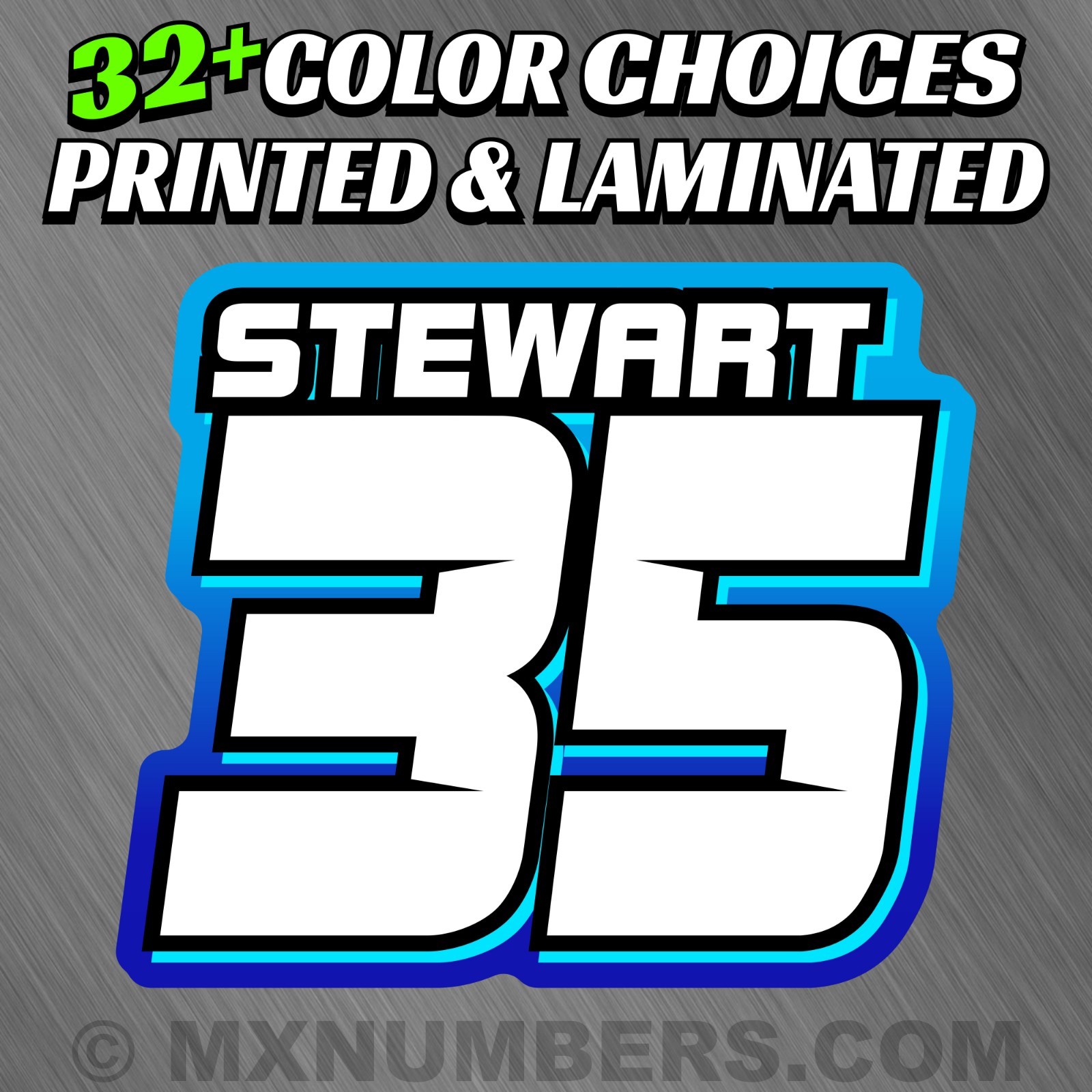 MX Number Name Plate Decal Sticker 4 COLOR ATV SX Dirt Bike Kart Motorcycle Race