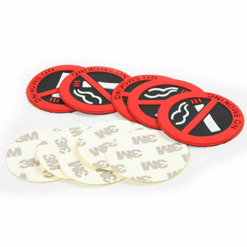 5cm 5/10Pcs Mini NO SMOKING Sign Warning Logo Rubber Stickers Car Taxi Decor