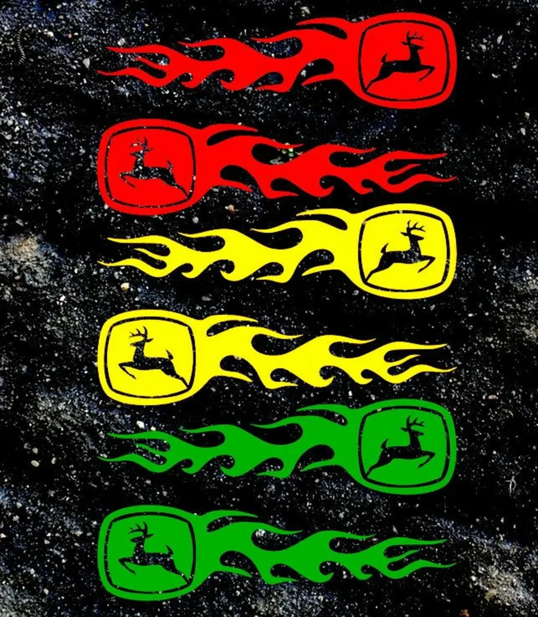 2X for John Deere Premium Vinyl Sticker 2-Pack Yellow 9″ 12″, 15″, 24″ or 36