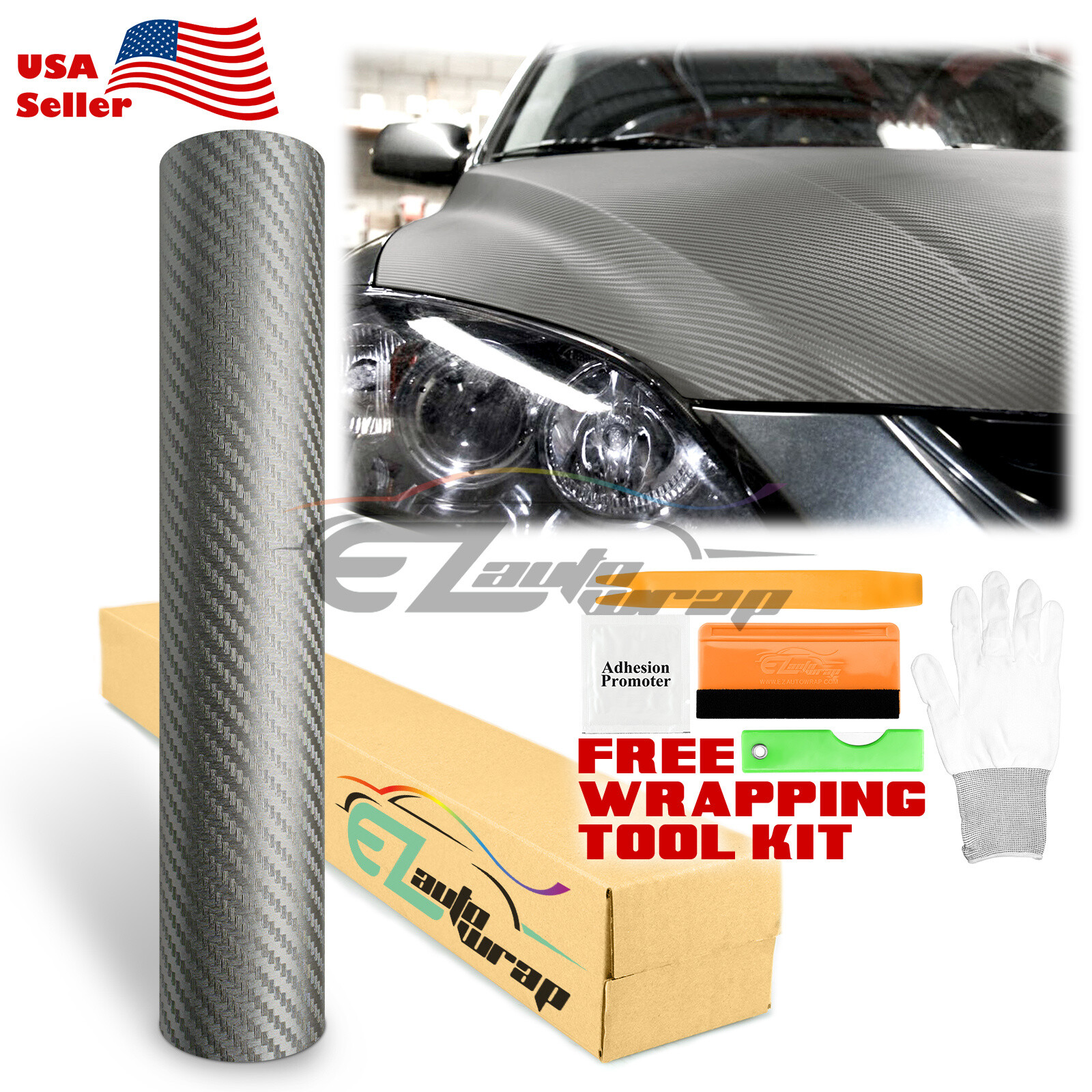 3D Carbon Fiber Gray Texture Matte Vinyl Car Wrap Sticker Decal Film Sheet DIY