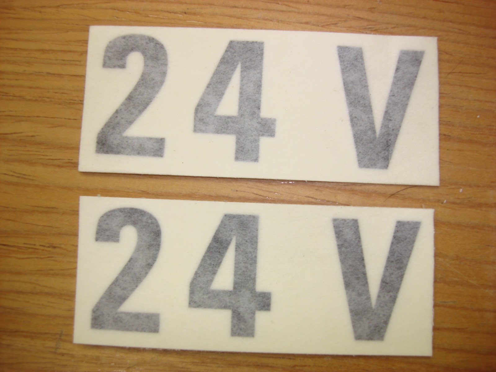 2 each MILITARY DECAL/LABELS “24 V” (Black Letters) M35 M54 M151 M715 M925