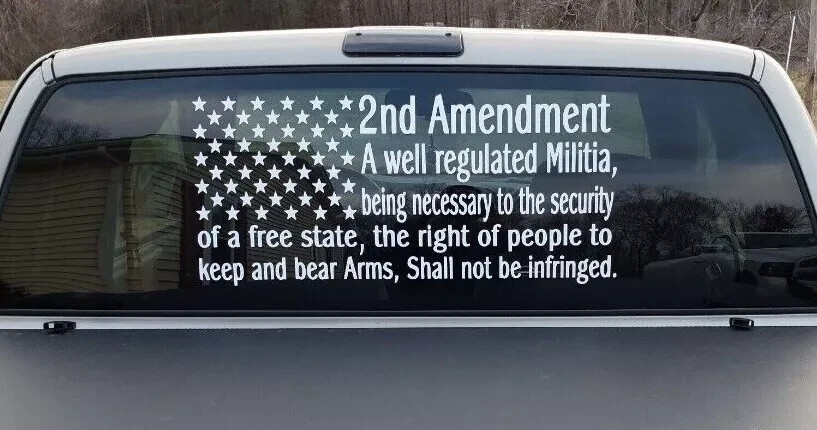 American flag 2ND Amendment Vinyl USA Decal Sticker Truck Window Patriotic 012