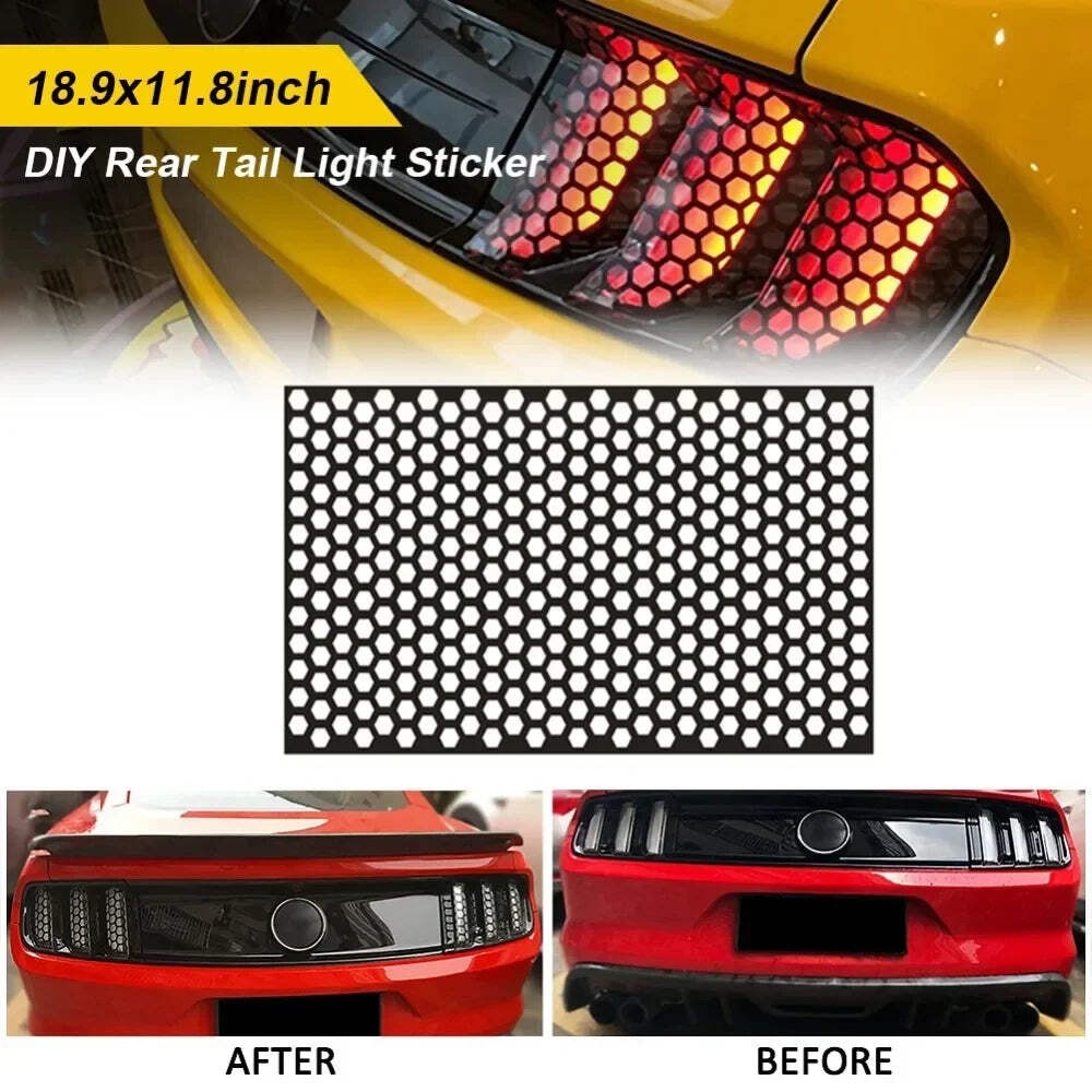 Car Honeycomb Stickers Stylish Tail Lights DIY Hollow Protector Decals Auto SUV