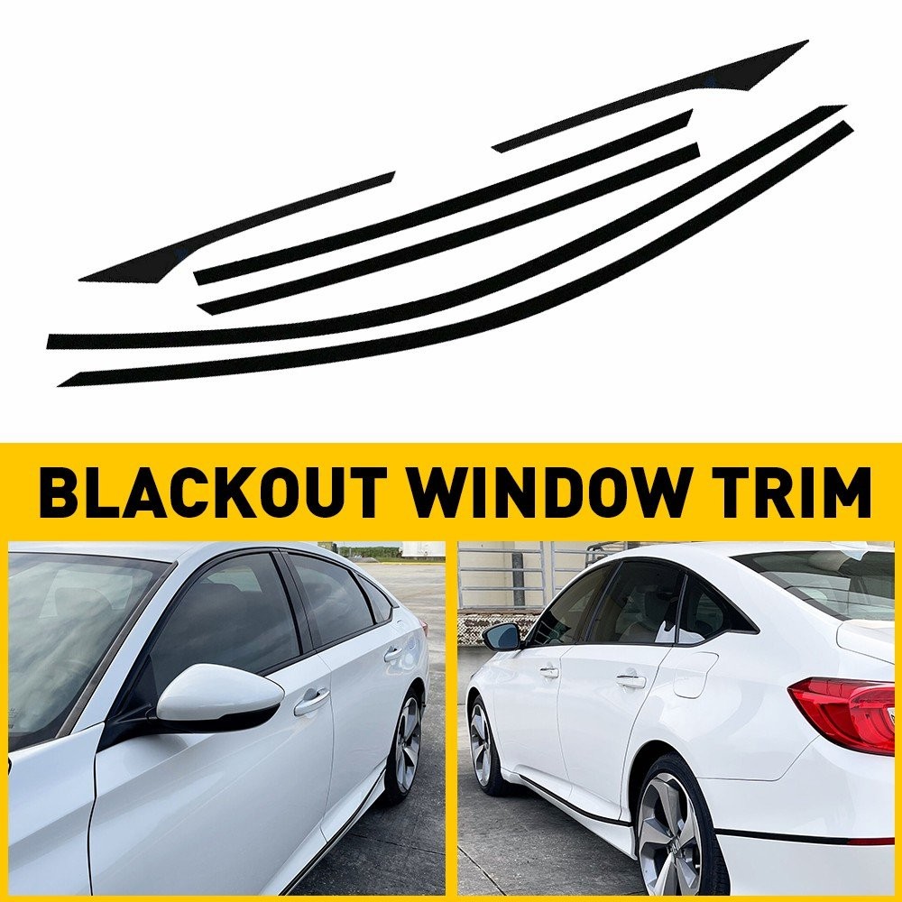 Chrome Delete Blackout Overlay for 2018-22 Honda Accord Sedan Window Trim D