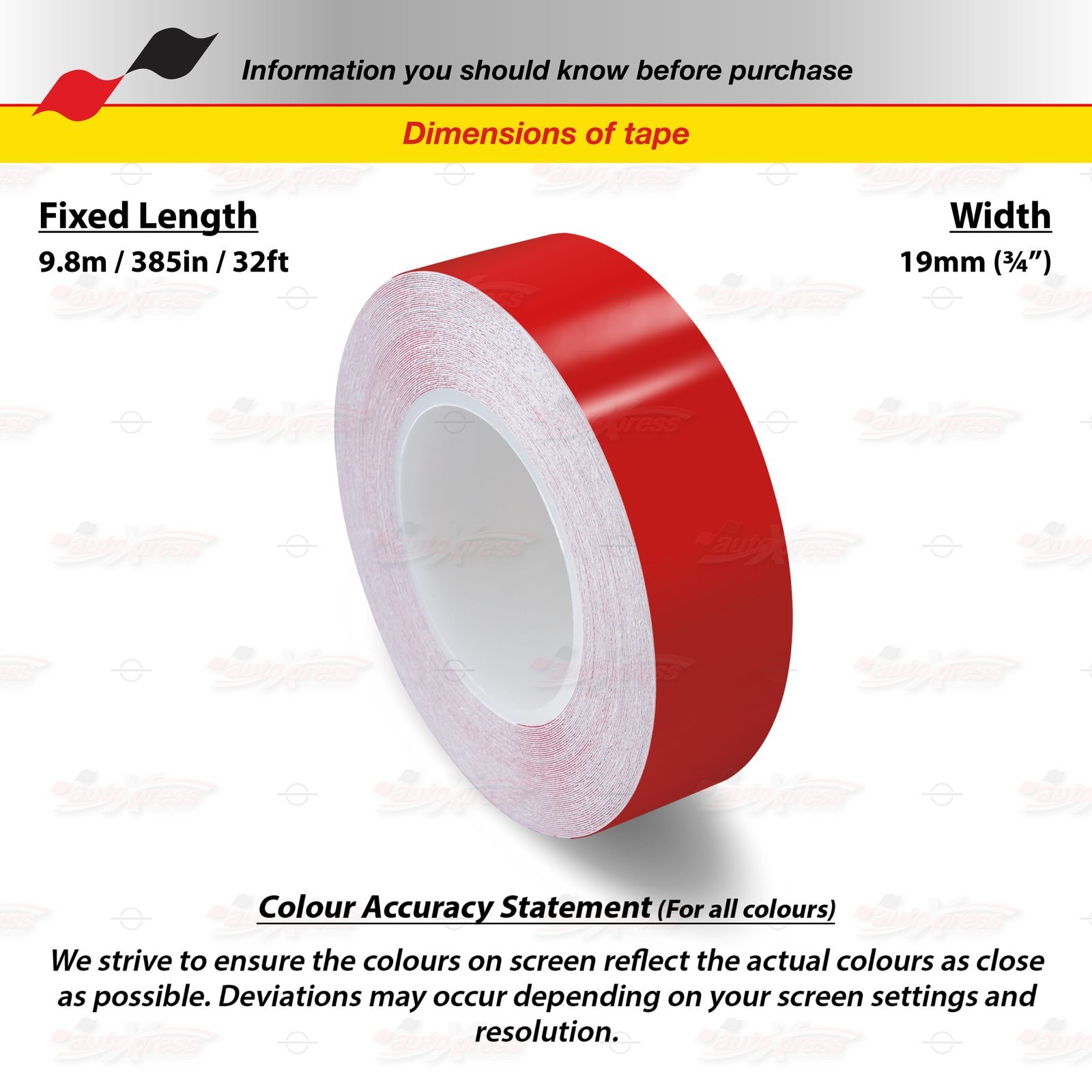 3/4″ Roll Vinyl Pinstriping Pin Stripe Solid Line Tape Decal Sticker 19mm RED