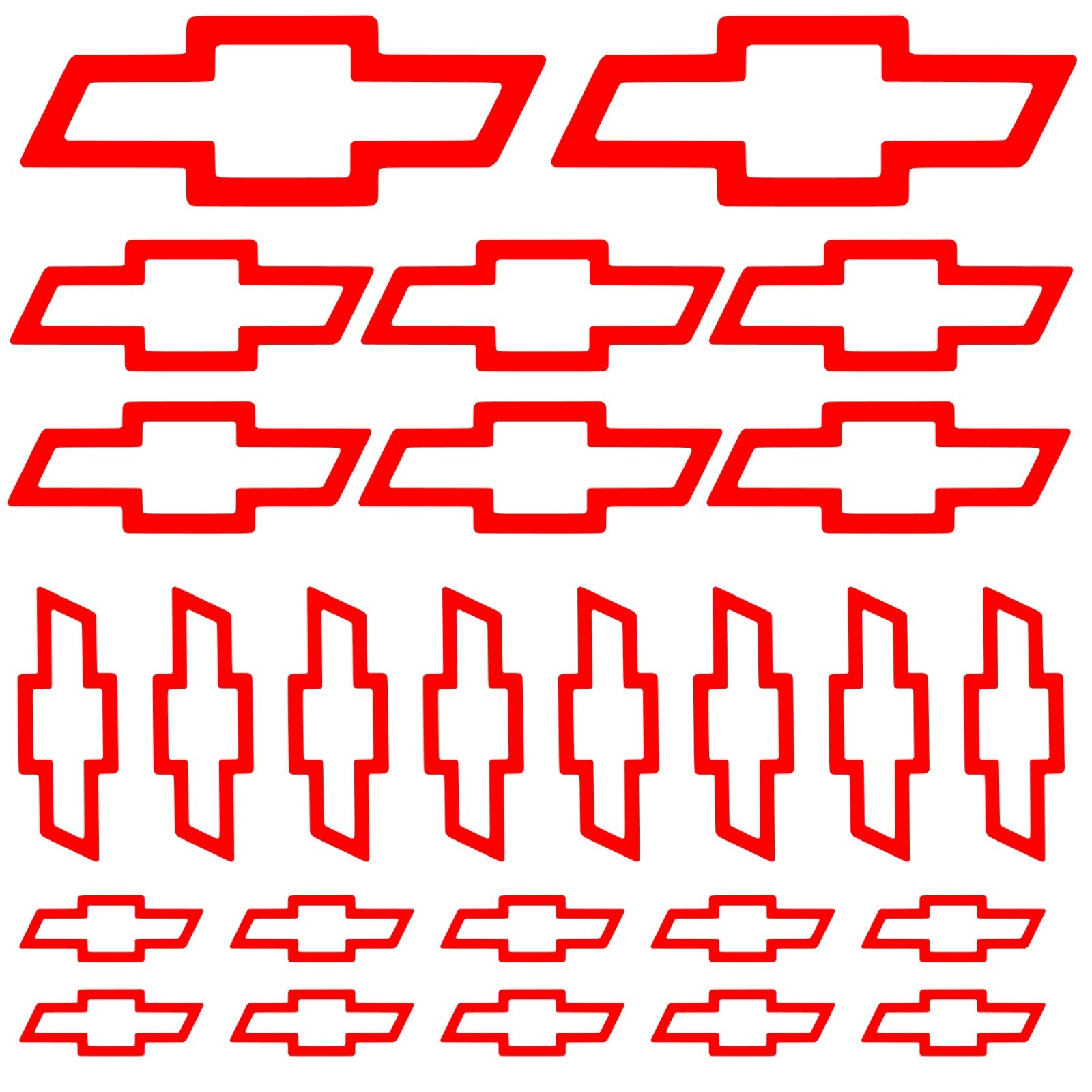 Chevy Bowtie Decal Mega Pack 26 decals – One price *Free shipping Diecut Vinyl