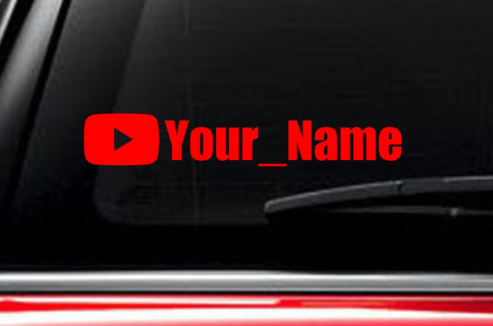 YOUTUBE custom username Decal Vinyl Car Window Sticker ANY SIZE