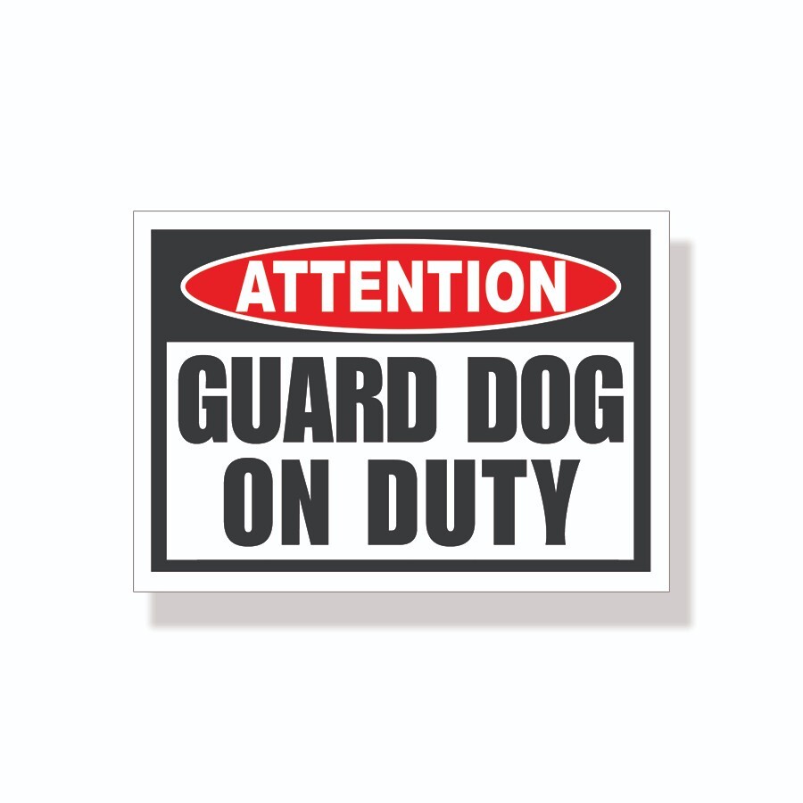 Guard Dog on Duty Warning Sticker Caution Vinyl Decal Animal Security Pet Alarm