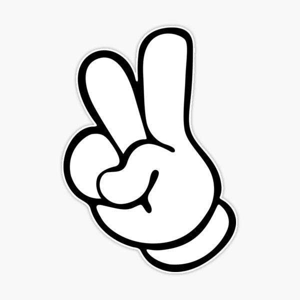 Mickey Peace Glove Hand Vinyl Decal 4×4 Inches For Any Surface Waterproof
