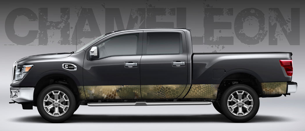 Camo “Chameleon” Rocker Panel Graphic Decal Wrap Kit Truck SUV – 6 Size Options