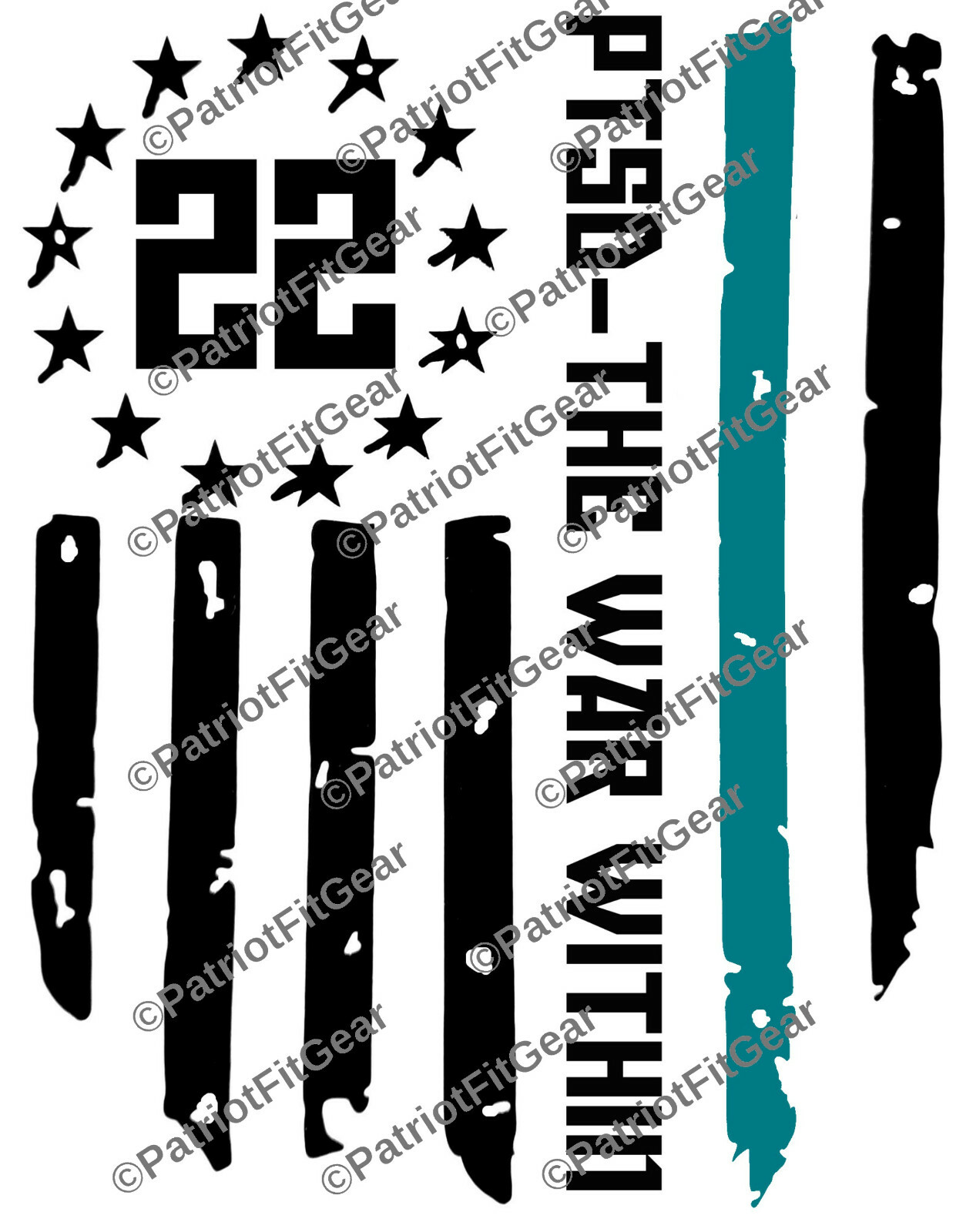 PTSD The War Within,Veteran 22,Suicide Awareness,Support Our Troops,Vinyl Decal