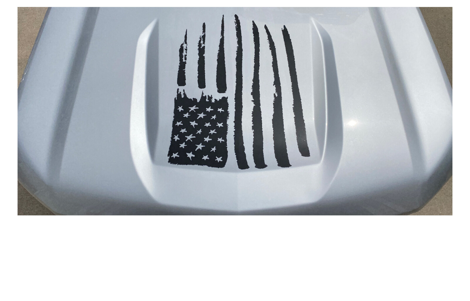 2019 20 21 22 Chevy Silverado Z71 RST GLOSS BLACK Distressed Flag Hood Decal