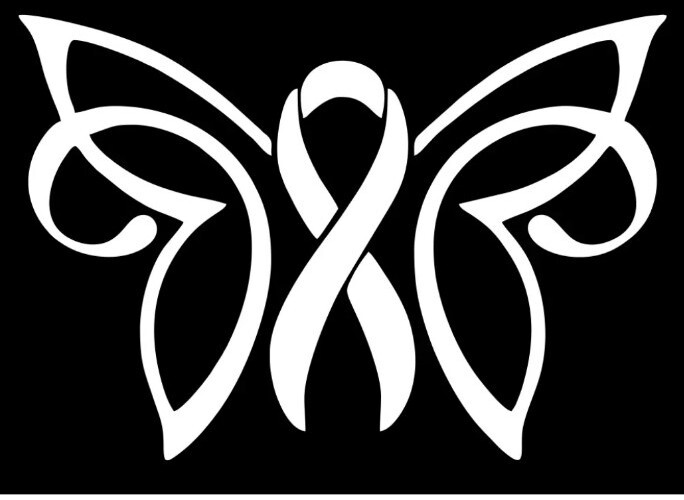 Cancer Butterfly Survivor Vinyl Decal Sticker you choose size and color