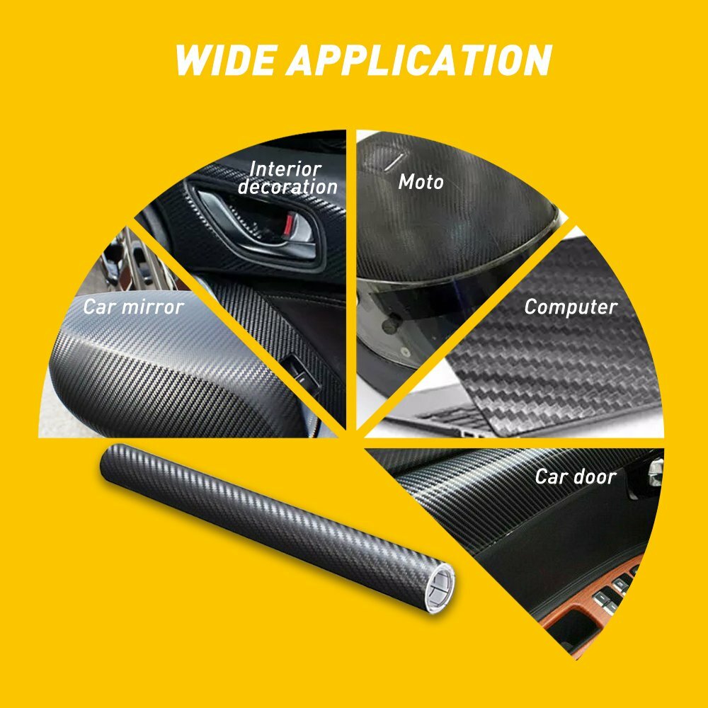 5D Waterproof Carbon Fiber Vinyl Car Wrap Sheet Roll Film Sticker Decal Paper
