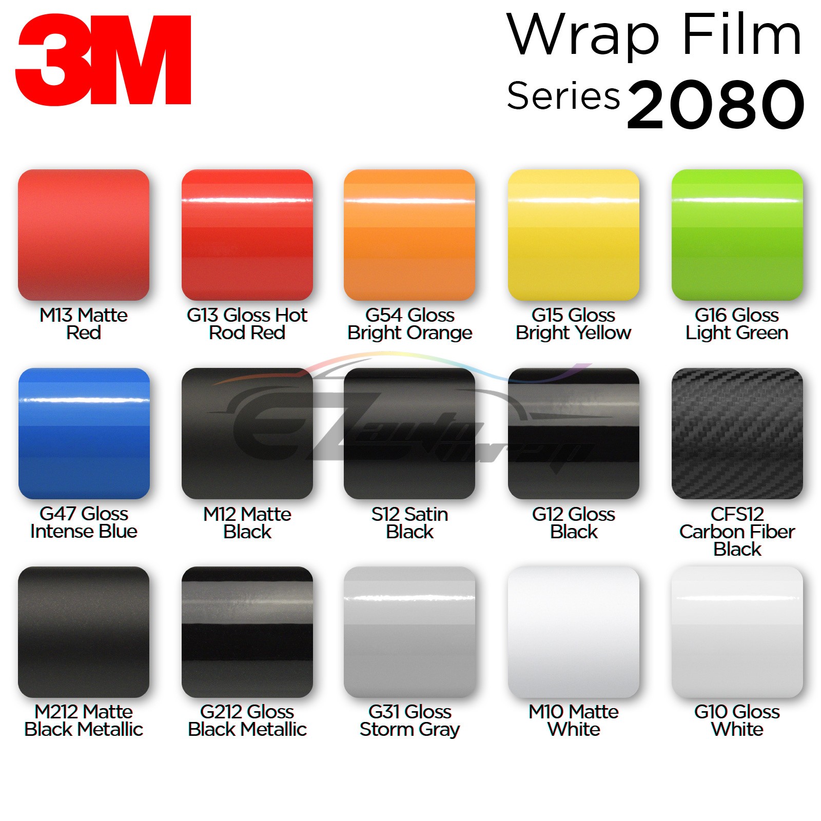 Genuine 3M 2080 Series S12 Satin Black Vinyl Wrap Car Sticker Film Bubble Free
