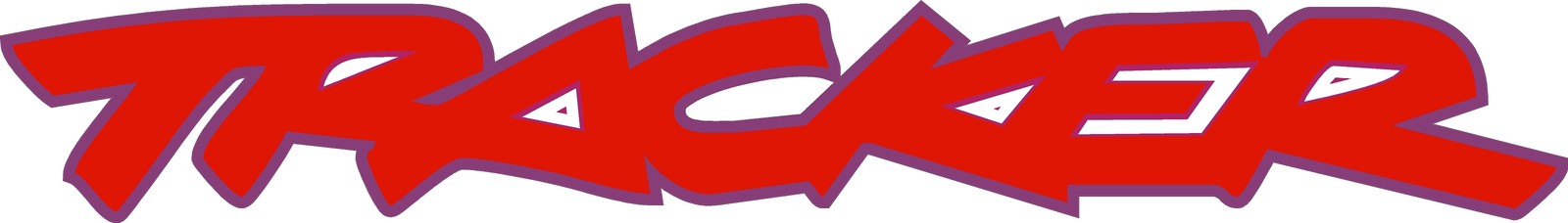 “TRACKER” Decal vinyl printed Graphic RED with Purple outline you get 2