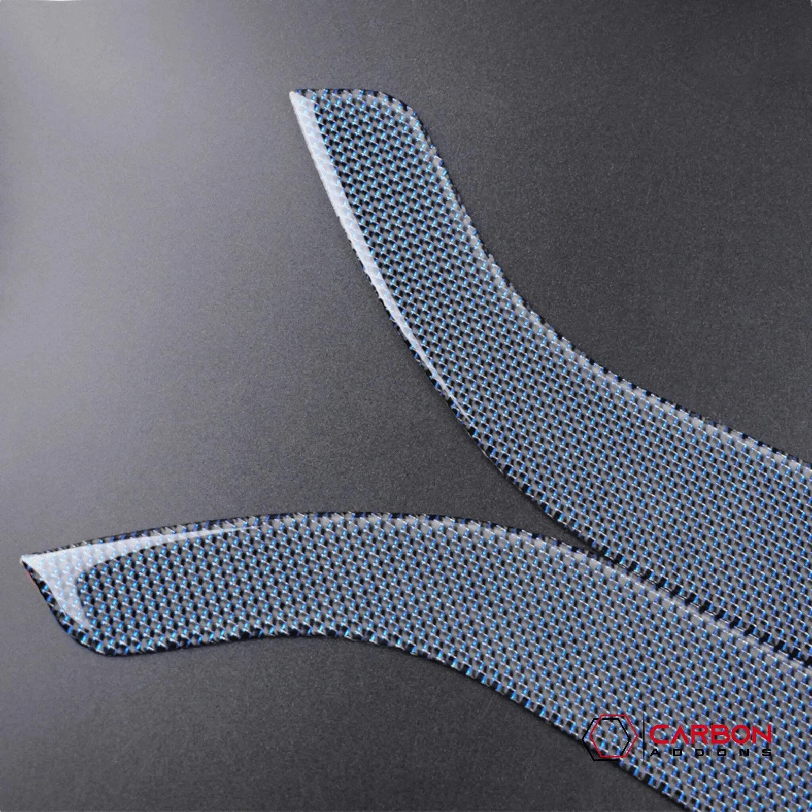 Reflective Carbon Fiber Front/Rear Door Panel Overlay for Mustang 2015-2023