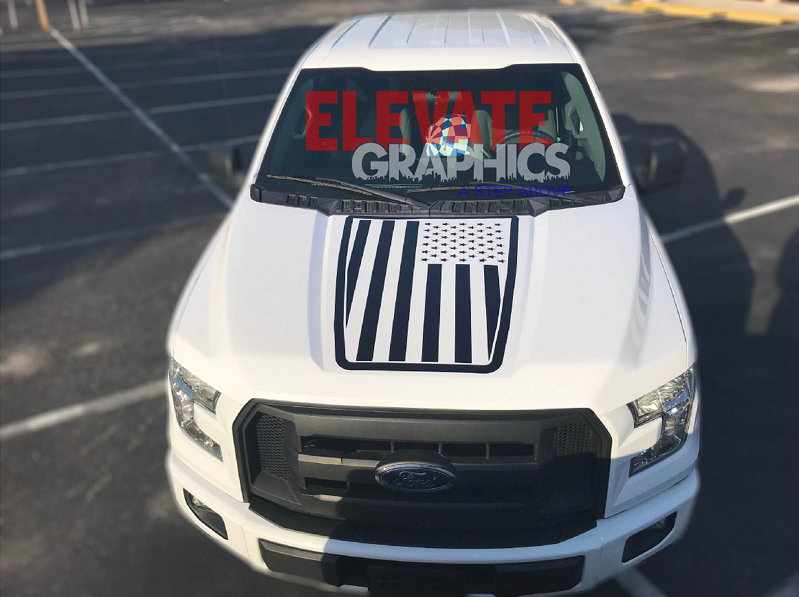 15-20 For Ford F-150 Center Hood Stripes 3M Graphics Vinyl Stickers Truck Decals