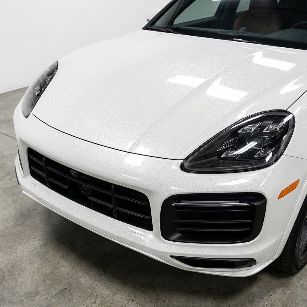 Pearl White Gloss Metallic Glitter Vinyl Film Wrap Sticker Decal Air Bubble Free