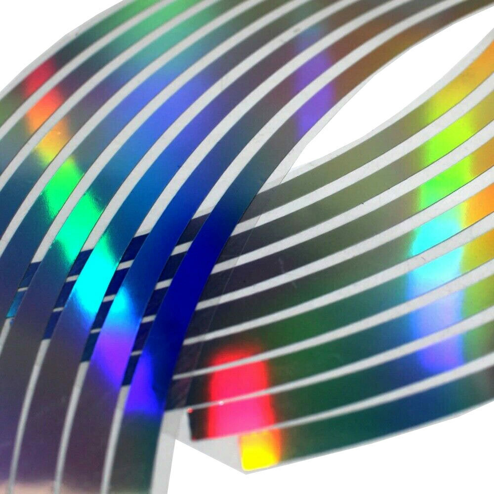 16pcs Reflective Laser Sticker Wheel Hub Rim Stripe Tape Decal Car Accessories