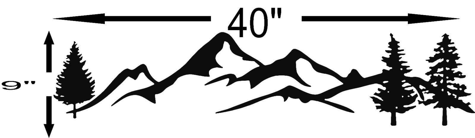 Mountain Range Truck RV Camper decal set Mountains for offroad Custom fit