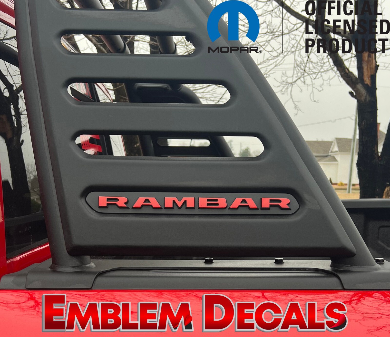 Ram 1500 TRX RAMBAR Emblem Overlay Decal 2021 2022 2023 2024