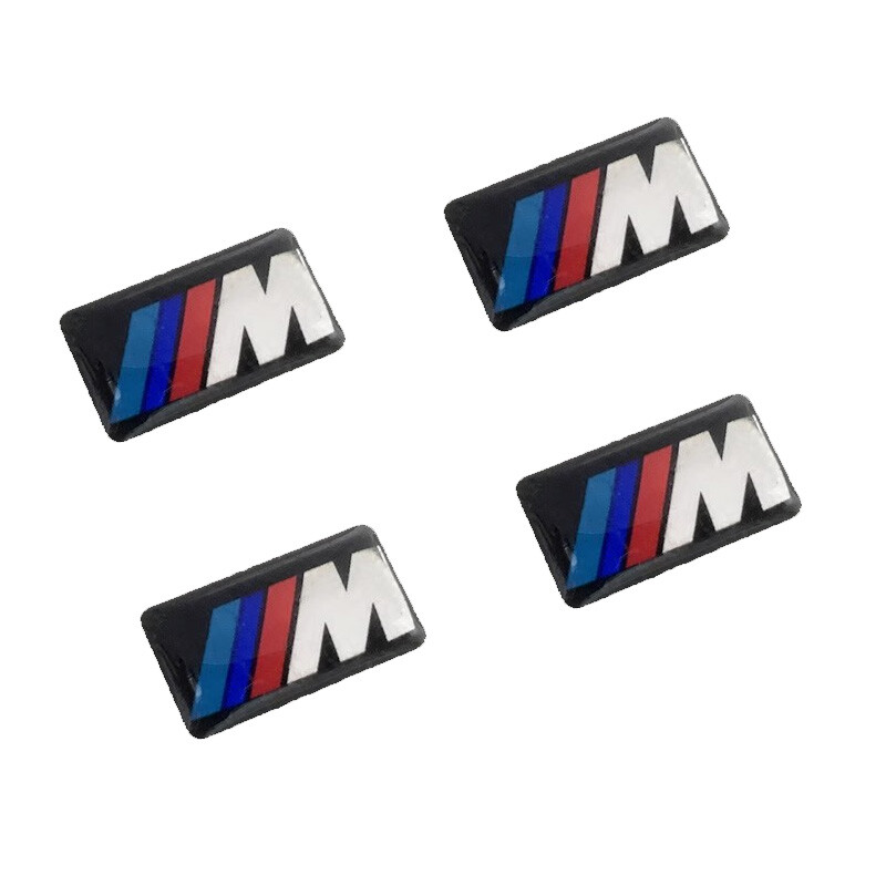 4PCS 17MM X 9MM WHEEL M BADGE STICKER EMBLEM Decorative DECAL FOR BMW