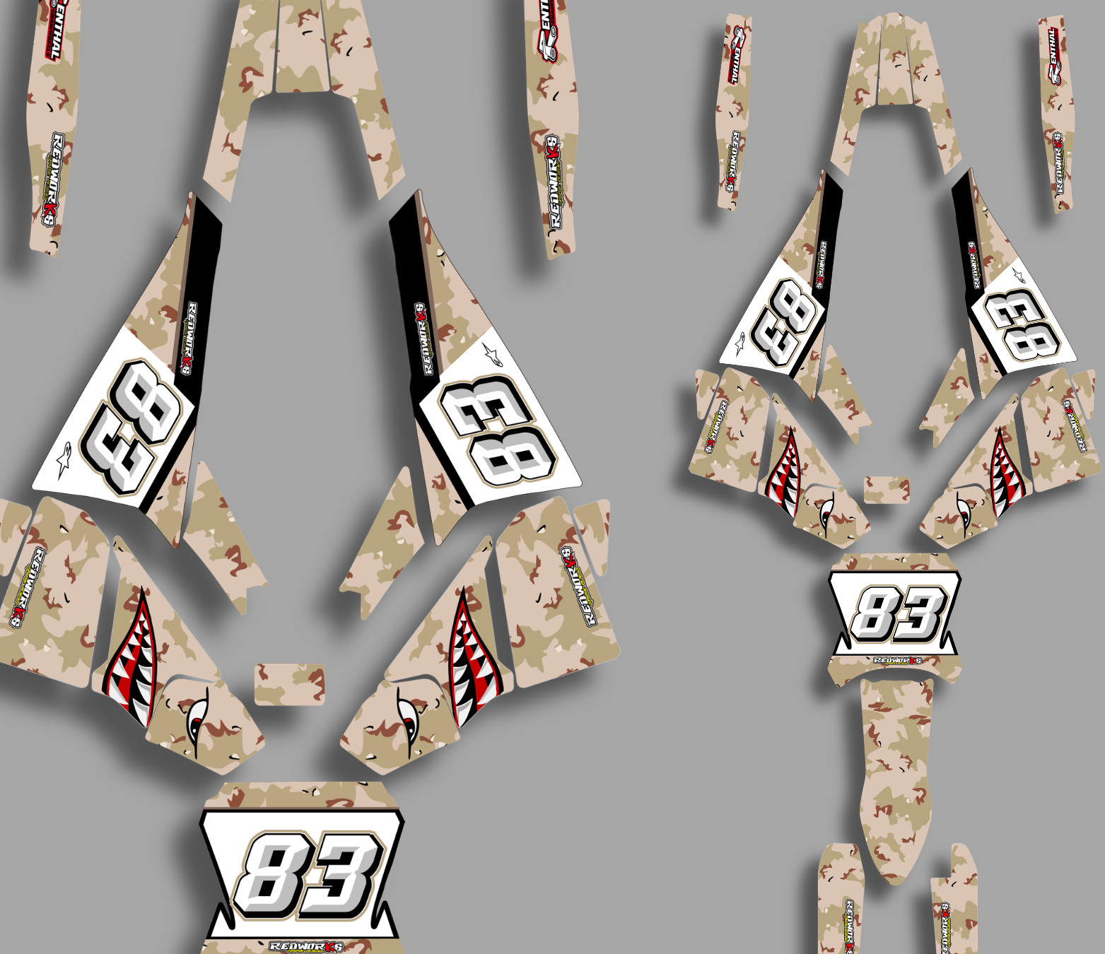 Yozma 10in Pro Graphics Kit Decals Stickers Desert Camo 6Mil Custom Wrap