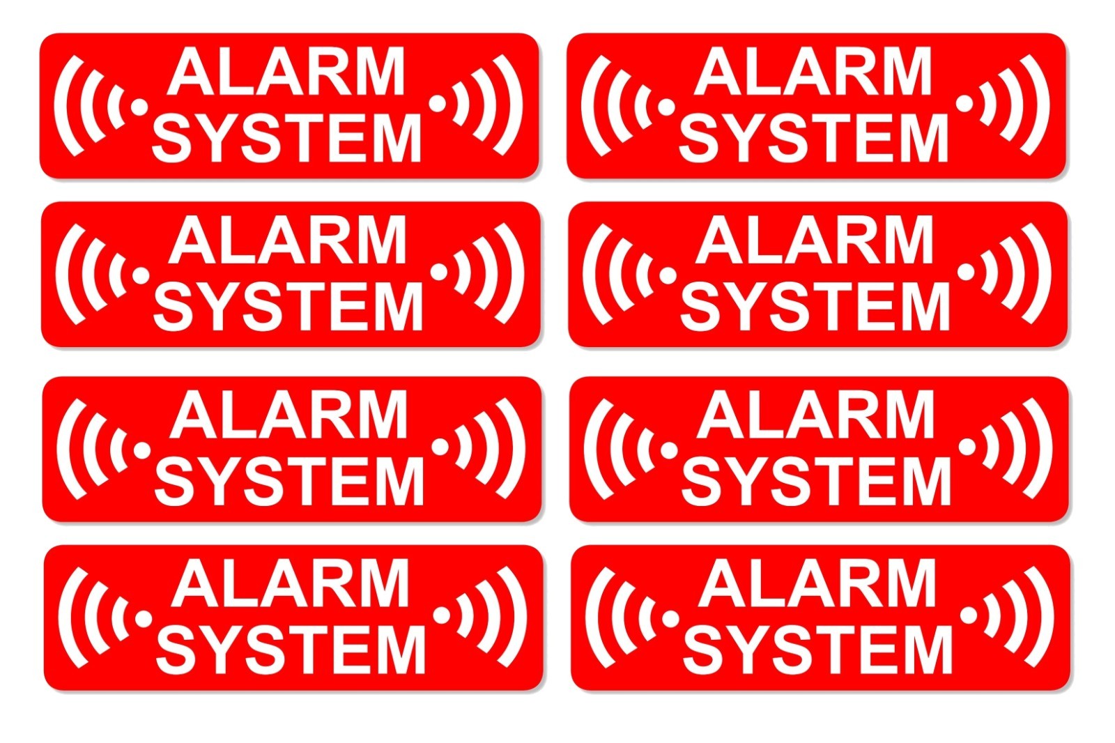 x8 Alarm System Anti Theft Car Truck Window Bumper Red Vinyl Sticker Decals 4.5″