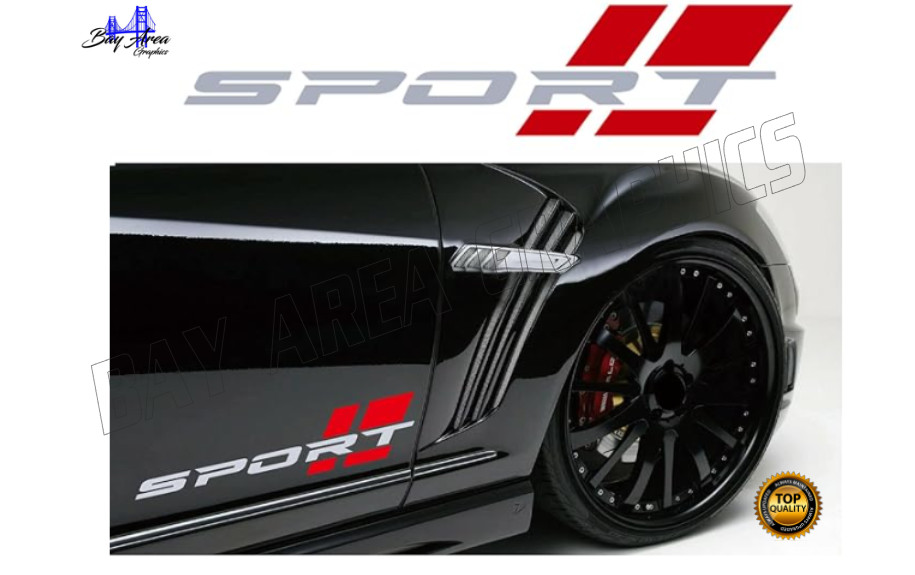 SPORT LOWER SIDE X2 DECAL PREMIUM VINYL EXTERIOR WATERPROOF FITS ALL CARS M BK
