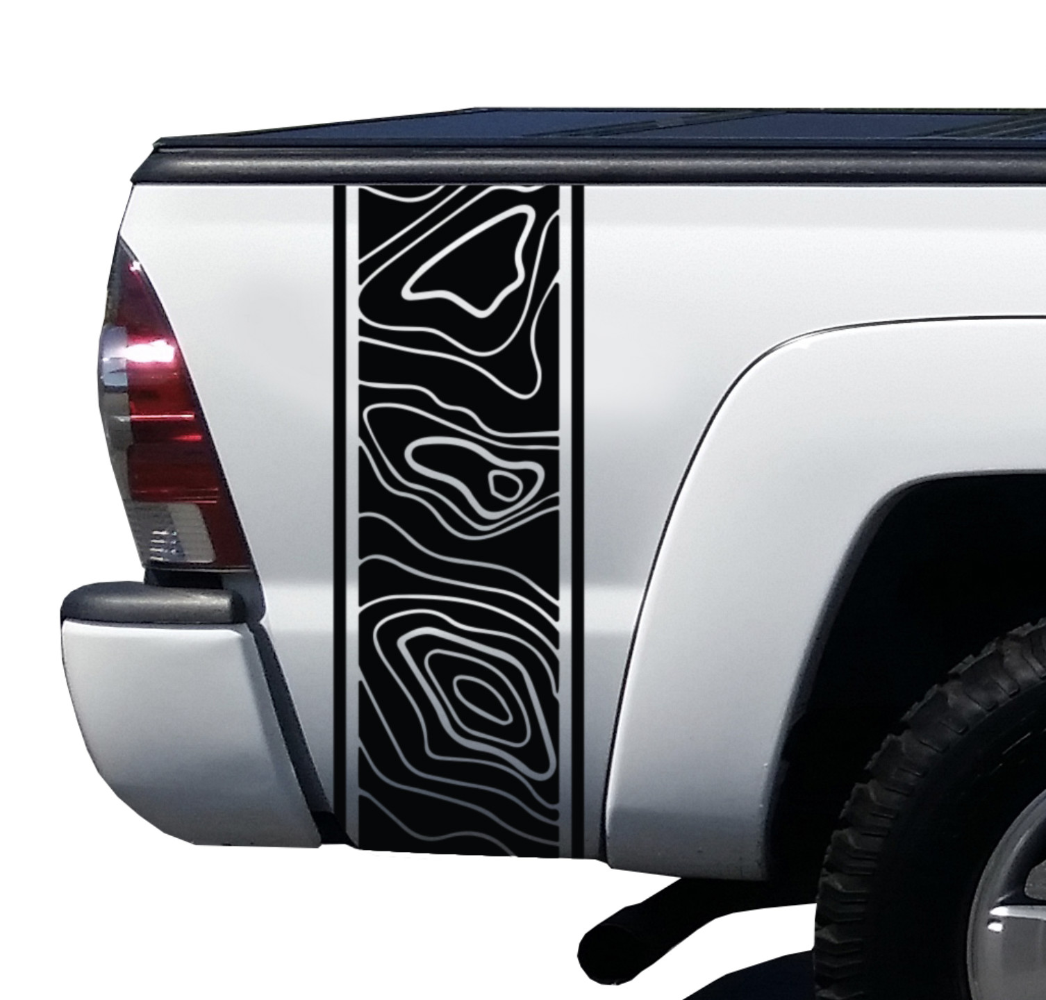 Topographic Map Bedside decal sticker truck – Universal Fit – Pick a size – UBD5