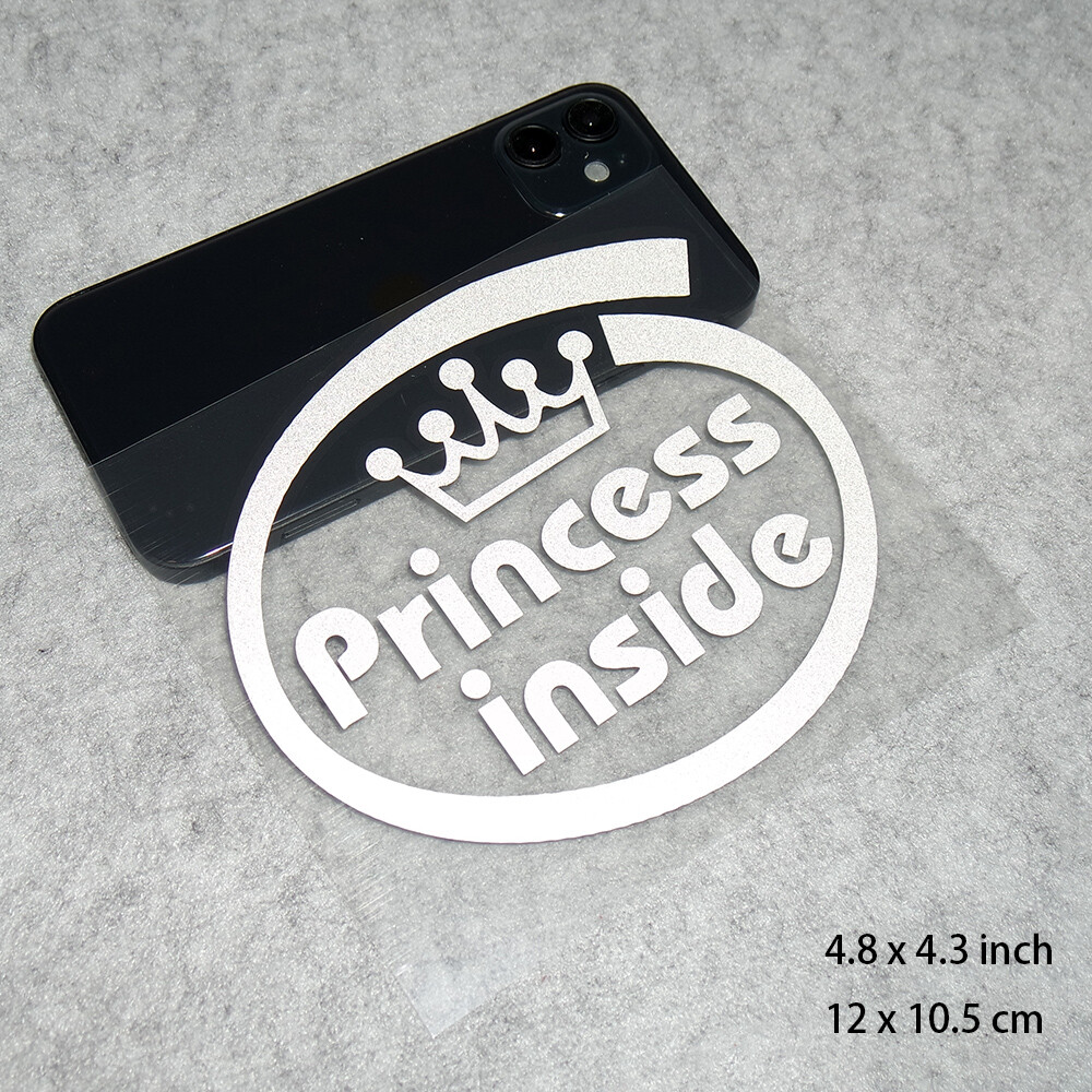 Cute Little Princess On Board Baby Car Van Windows Liftgate Decorate White