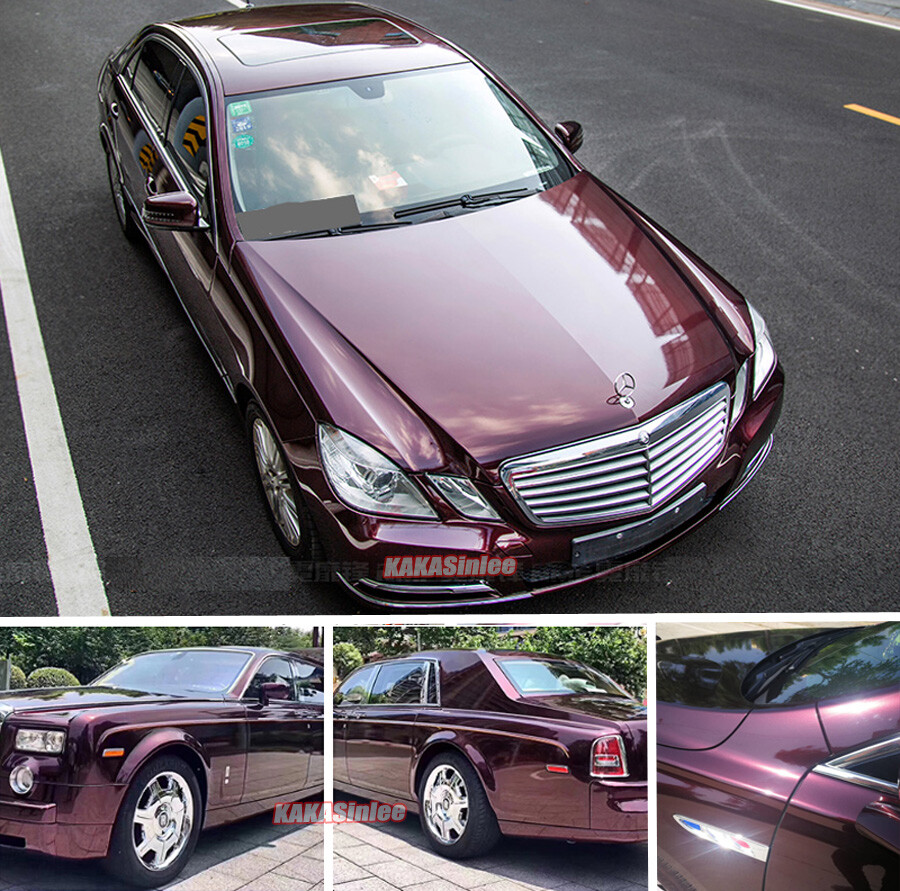 Air Release Black Rose / Car Vinyl Wrap Pearl Glossy Chrome Glitter Sticker ABUS