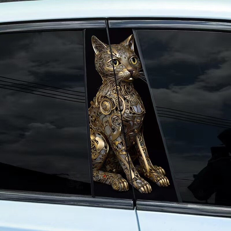 2pcs Machinery and Animals Car Center Pillar Sticker B-pillar Protective Film