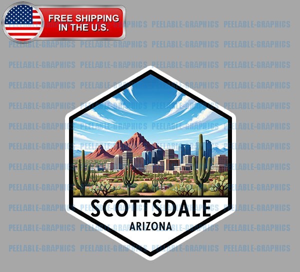 Scottsdale Arizona AZ Vinyl Decal Sticker Hard Hat Window Helmet Toolbox B