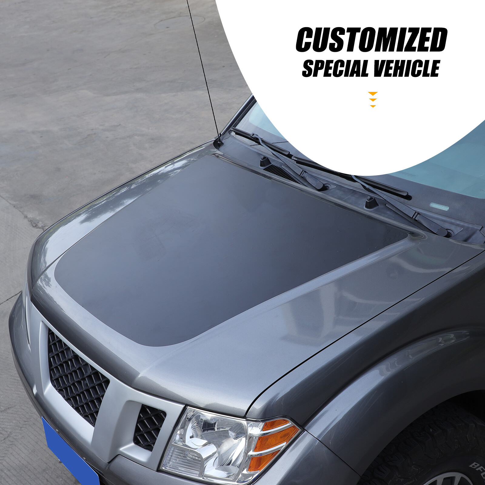 Black Front Hood Graphic Blackout Vinyl Graphics For Nissan Frontier 2005-2021