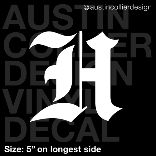 5″ LETTER “H” vinyl decal car truck window laptop sticker – initials name