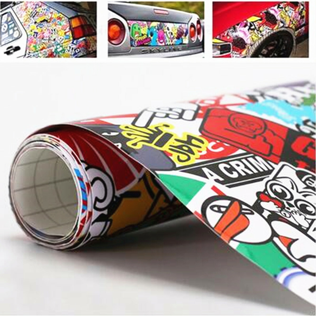 Car Self adhesive Sticker Panda Cartoon Graphics Bomb Wrap Sheet Decal 50x152cm