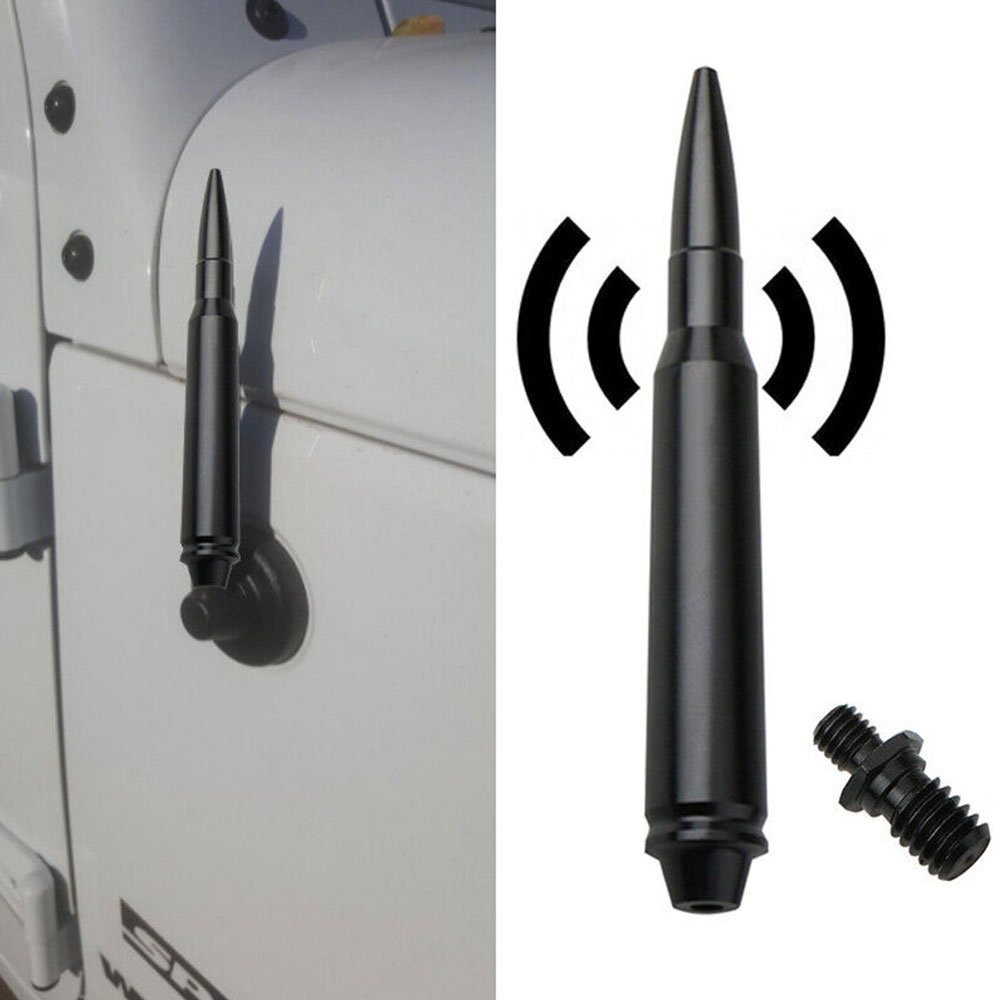 Car 1/2set 5.7″ Car Bullet Short Antenna Mast Radio For Jeep Wrangler JK Ford TJ