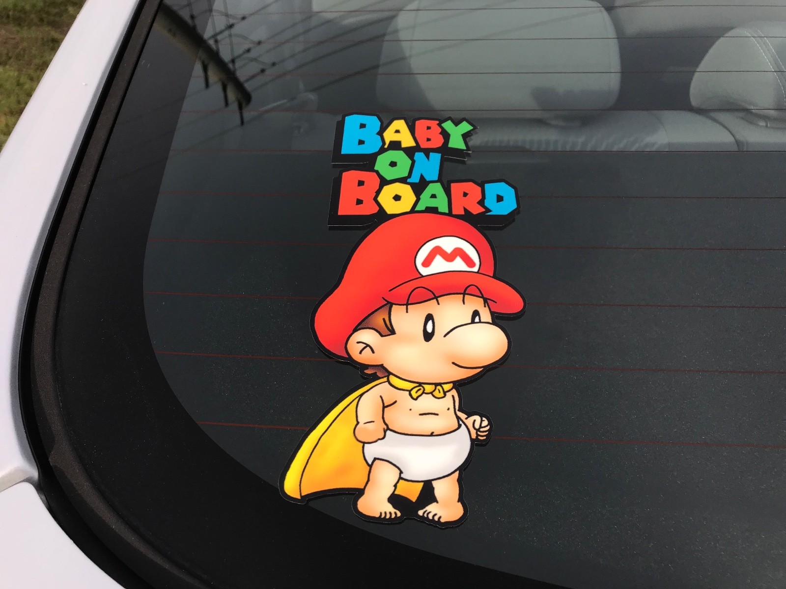 Mario Baby On Board BumperSticker Baby on Board Super Mario Bros Car Decal