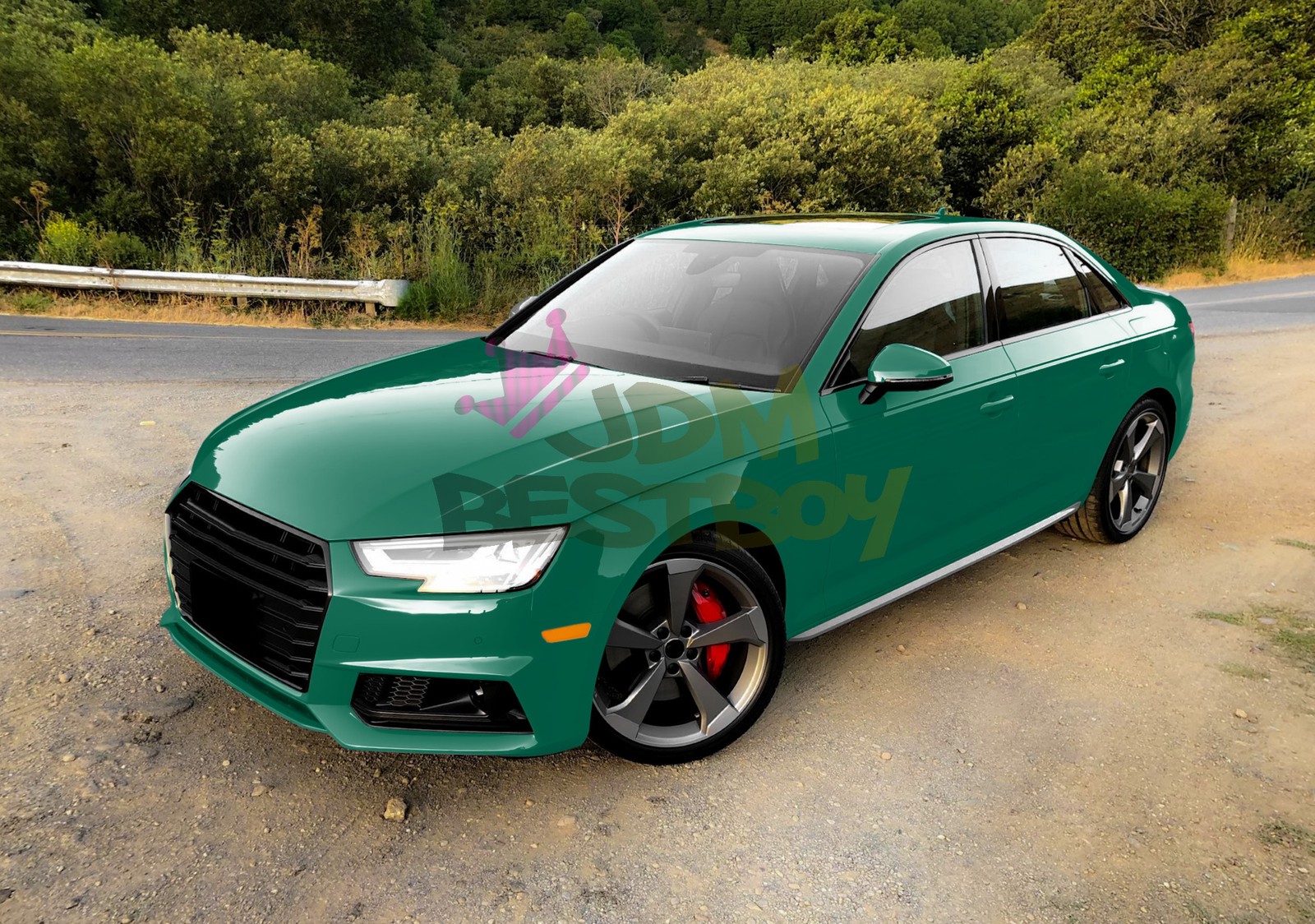 High Gloss Dark Green Car Vinyl Wrap Sticker Decal Sheet Film DIY Air Release